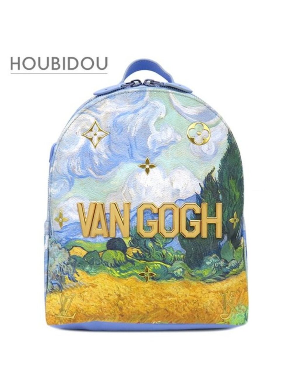 Louis Vuitton Backpack Van Gogh Palm Springs Blue Gold Masters Collection